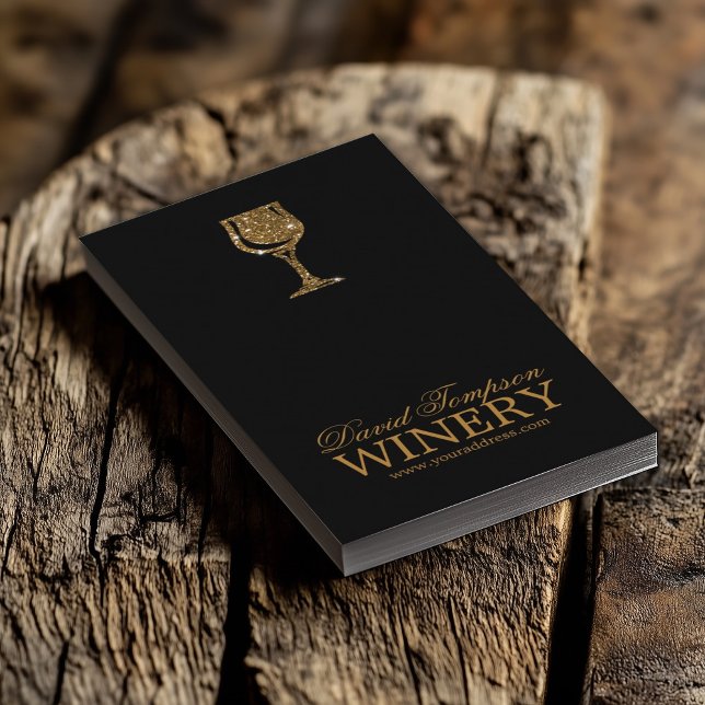 Golden Glass Wine Maker Sommelier Black Card (Perfect for business)