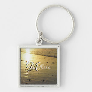 Golden Glassy Sand Keychain