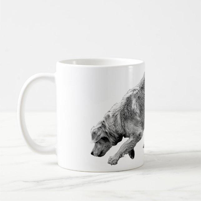 Golden Glide in Soft Winter Tones Coffee Mug (Left)