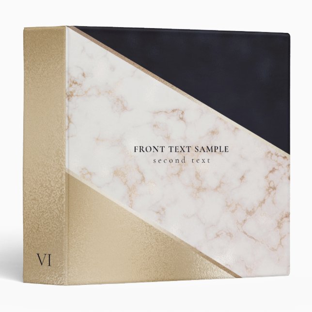 Golden Glitter And Marbled Binder (Front/Spine)