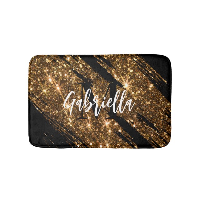 Golden Glitter Bath Mat (Front)