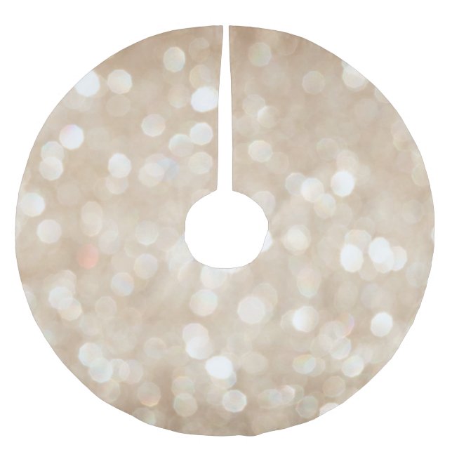 Golden glitter, blurred Christmas background. Brushed Polyester Tree Skirt (Front)