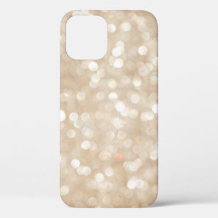 Golden glitter, blurred Christmas background. iPhone 12 Case