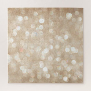 Golden glitter, blurred Christmas background. Jigsaw Puzzle