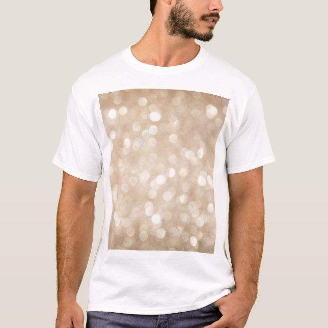Golden glitter, blurred Christmas background. T-Shirt (Front)