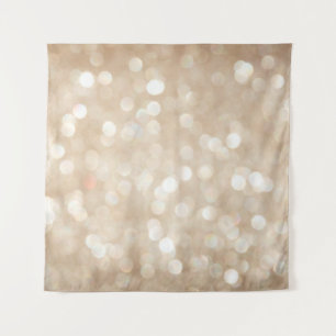 Golden glitter, blurred Christmas background. Tapestry