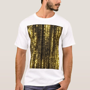 Golden Glitter: Bokeh Particles Background T-Shirt