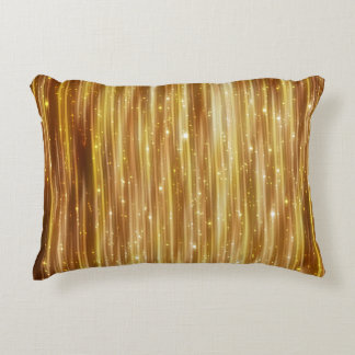 Golden Glitter: Bright Abstract Background. Accent Pillow