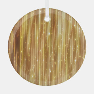 Golden Glitter: Bright Abstract Background. Glass Ornament