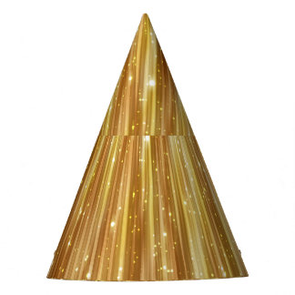 Golden Glitter: Bright Abstract Background. Party Hat
