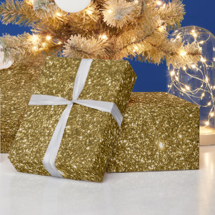 Golden Glitter Digital Print Wrapping Paper