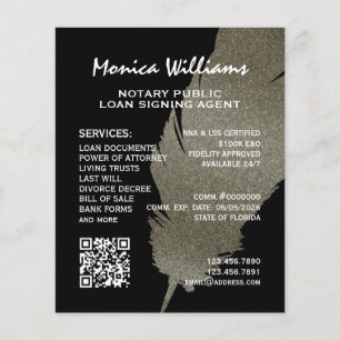 Golden glitter feather Notary  Flyer