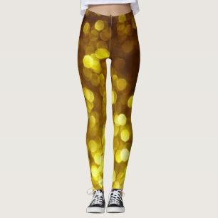 Golden glitter: festive Christmas texture. Leggings