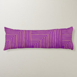 Golden Glitter Geometric Art Line Pattern Body Pillow