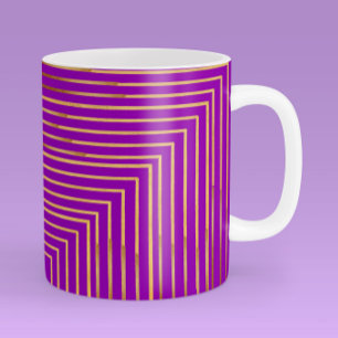 Golden Glitter Geometric Art Line Pattern Coffee Mug