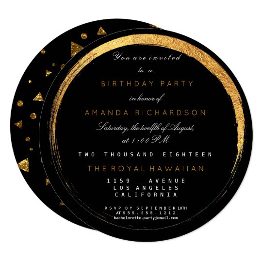 Golden Glitter Geometric Vip Party Event Luxury Card