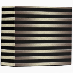 Golden glitter gradient striped lined stripes blac binder