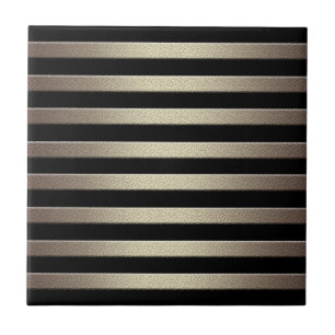 Golden glitter gradient striped lined stripes blac tile