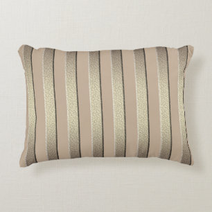 Golden glitter gradient striped lined stripes bron accent pillow