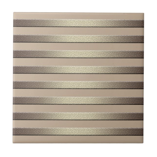 Golden glitter gradient striped lined stripes bron tile (Front)
