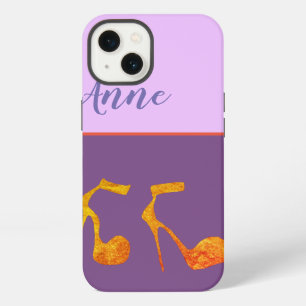 Golden Glitter High Heel Shoes iPhone 13 Case