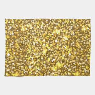 Golden glitter kitchen towel