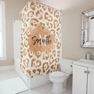 Golden Glitter Leopard Print