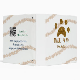 Golden glitter paws pet salon add name email websi binder
