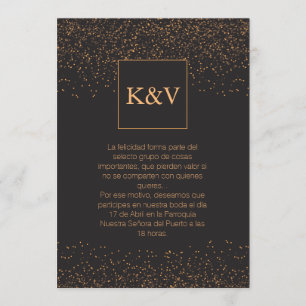 Golden Glitter Personalized Invitation in Spanish