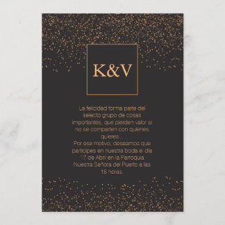 Golden Glitter Personalized Invitation in Spanish