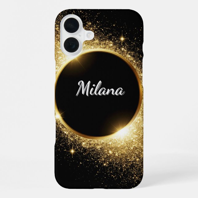 Golden Glitter Ring iPhone Case (Back)