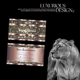  Golden Glitter Sparkle Stars Rose Gold Effects Business Card