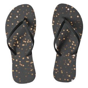 Golden Glitter Sparkles Flip Flops