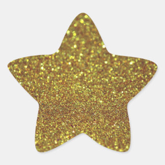 Golden glitter star sticker