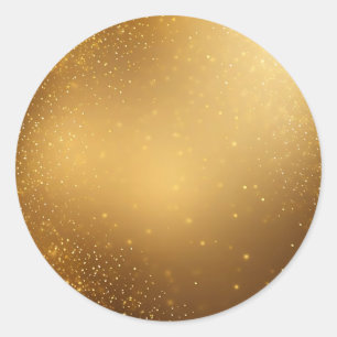 Golden Glitter Texture Classic Round Sticker