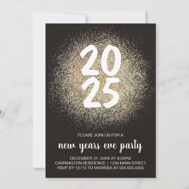 Golden Globe New Years Eve Party Invitation (Front)