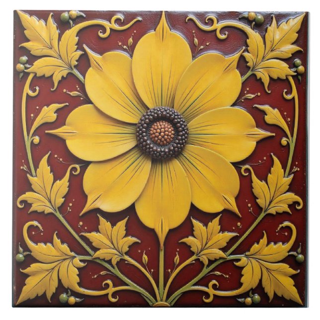 Golden Glory on Crimson Tile (Front)