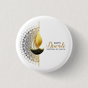 Golden Glow: A Diwali Blessing 1 Inch Round Button