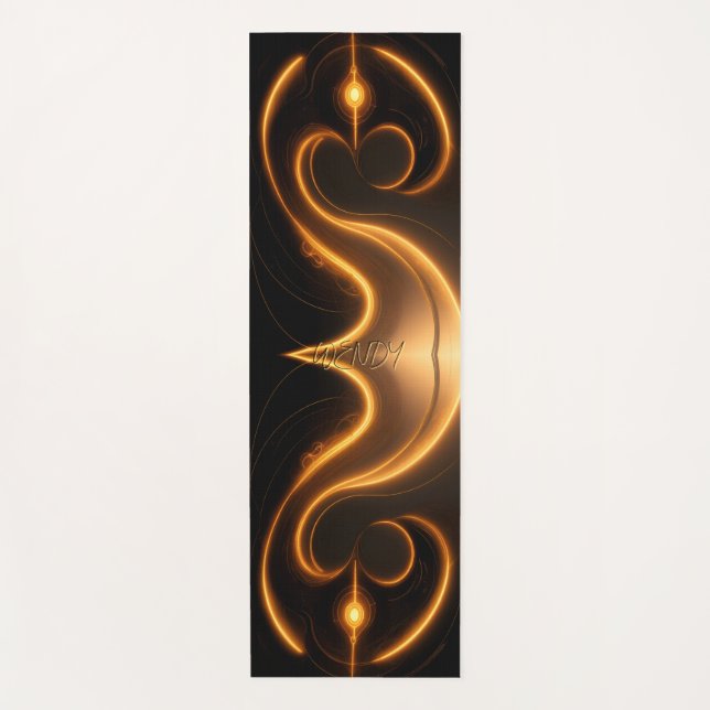 Golden Glow Abstract Yoga Mat (Front)