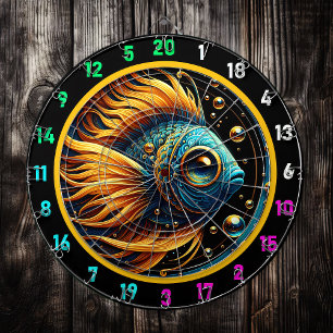 Golden Glow Betta Dartboard Art