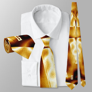 Golden Glow Bronze Modern Monogrammed Tie