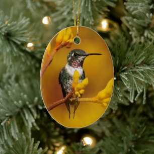 Golden Glow Ceramic Ornament