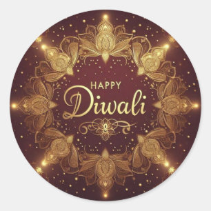 Golden Glow Diwali  Classic Round Sticker