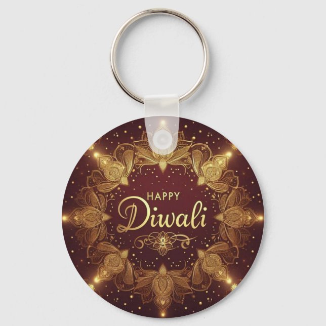Golden Glow Diwali  Keychain (Front)