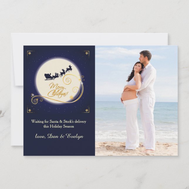 Golden Glow Photo Holiday Card (Front)