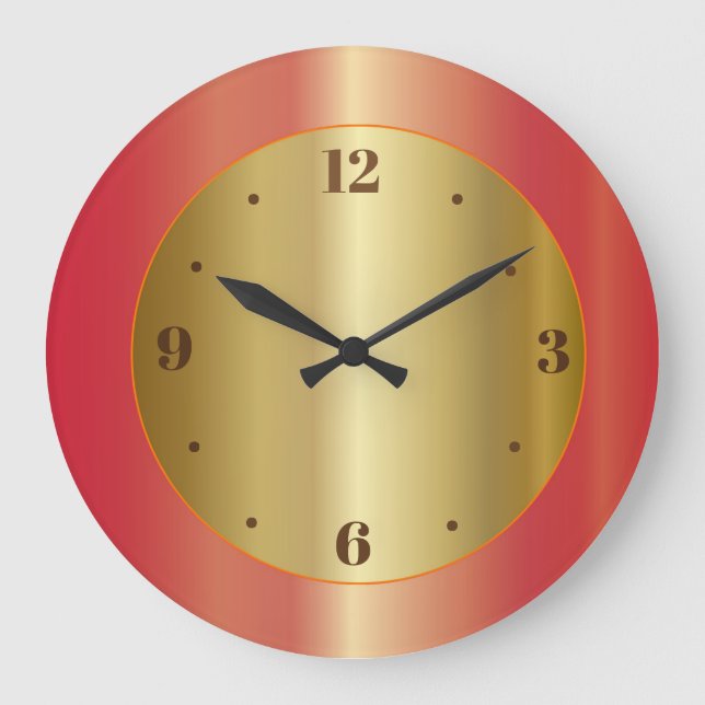 Golden Glow with Orange Red Border Kitchen  Clocks (Front)