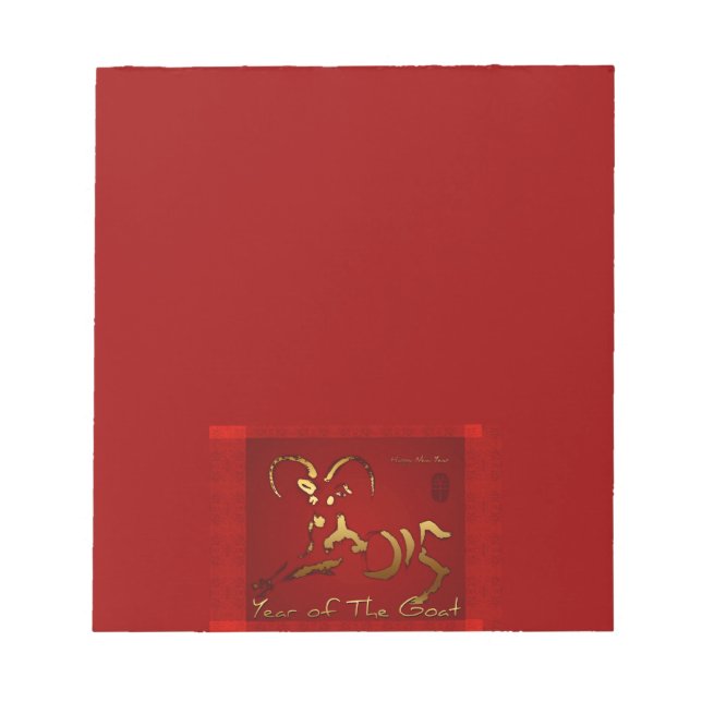Golden Goat Chinese Vietnamese New Year Notepad (Front)