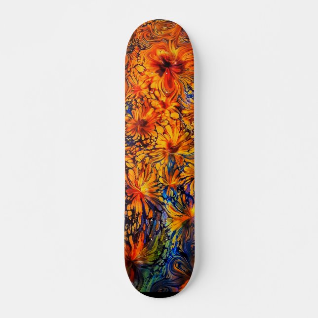 Golden Goddess Abstract Art Skateboard Deck (Front)