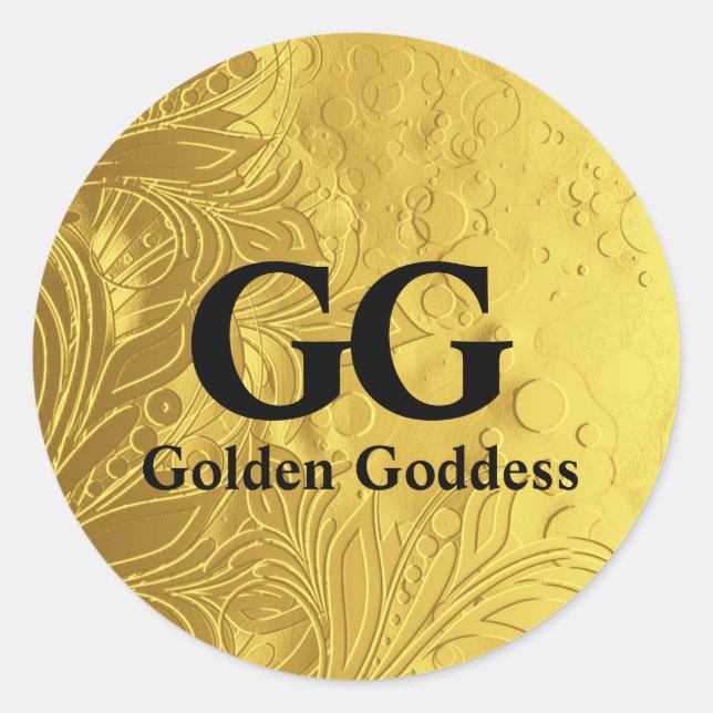 Golden Goddess Celebrate Happy 50th Birthday Party Classic Round Sticker (Front)
