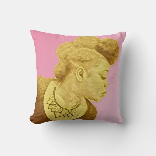 Golden Goddess Throw Pillow (Front)